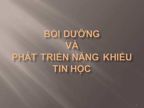 Bồi dưỡng và PT năng khiếu Tin học