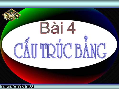 Bài 4. Cấu trúc bảng