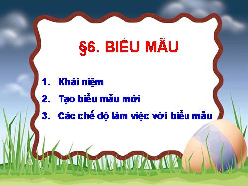 Bài 6. Biểu mẫu