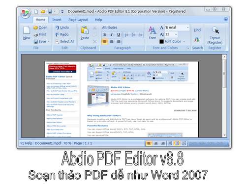 Soạn thảo PDF như trong Word 2007 - Mới