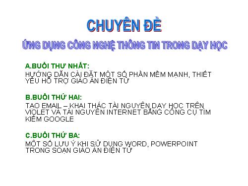 Ứng dụng công nghệ thông tin trong dạy học - Phần 1