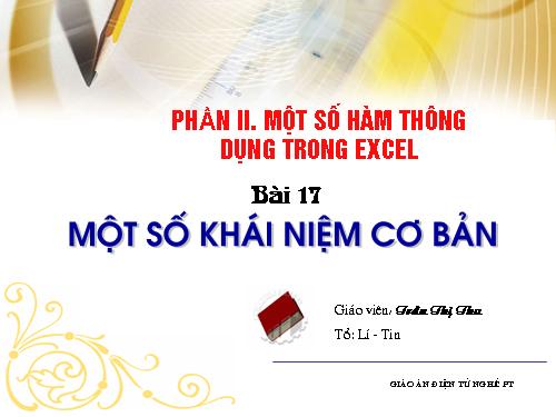 Bài 1. Một số khái niệm cơ bản