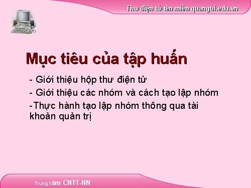 Tập huấn tạo hộp thư điện tử SGD QTrị