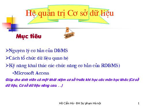 Bài giảng điện tử Access ( trợ giúp GV Tin 12) phần 1