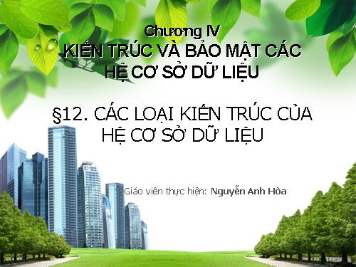 Bài 12. Các loại kiến trúc của hệ cơ sở dữ liệu