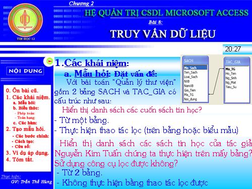 Bài 8. Truy vấn dữ liệu