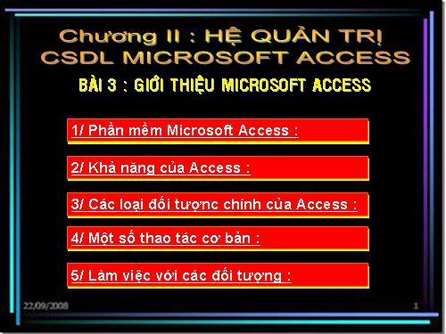 Bài 3. Giới thiệu Microsoft Access