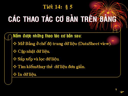 Bài 5. Các thao tác cơ bản trên bảng