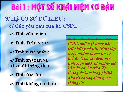 Bài 1. Một số khái niệm cơ bản