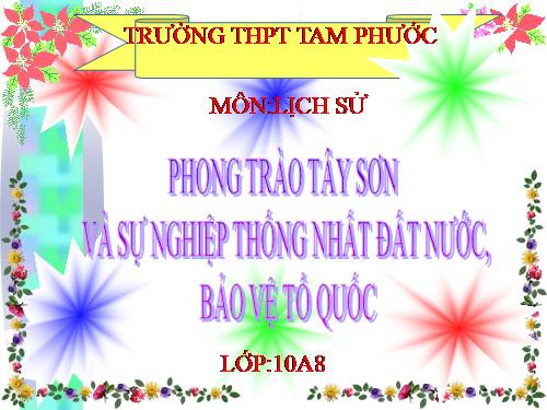 Bài 23. Phong trào Tây Sơn và sự nghiệp thống nhất đất nước. Bảo vệ tổ quốc cuối thế kỷ XVIII