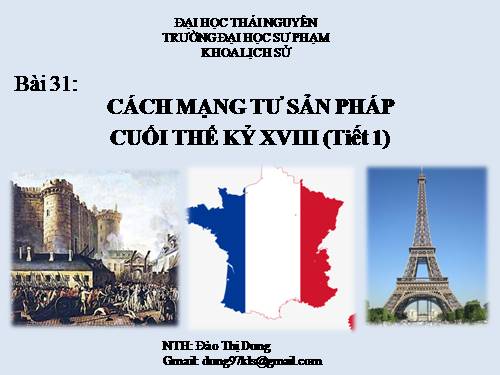 Bài 31. Cách mạng tư sản Pháp cuối thế kỷ XVIII