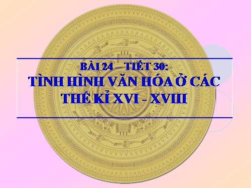 Bài 24. Tình hình văn hóa ở các thế kỷ XVI-XVIII