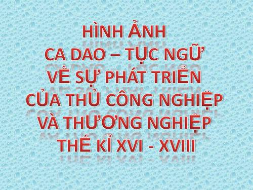 Bài 22. Tình hình kinh tế ở các thế kỷ XVI-XVIII