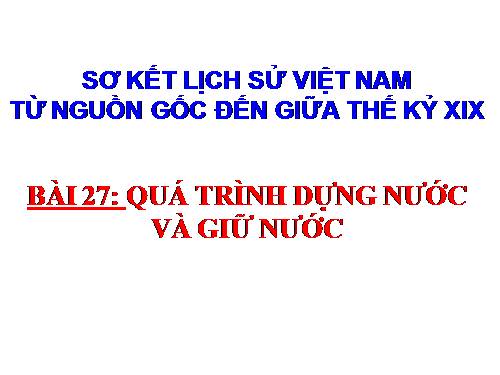 Bài 27. Quá trình dựng nước và giữ nước