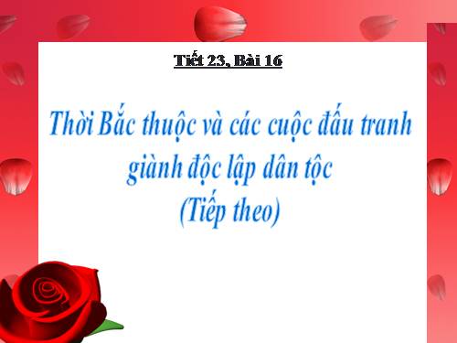 Bài 16. Thời Bắc thuộc và các cuộc đấu tranh giành độc lập dân tộc (Tiếp theo)