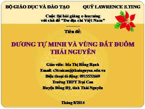 Dương Tự Minh và địa danh Đuổm - Thái Nguyên