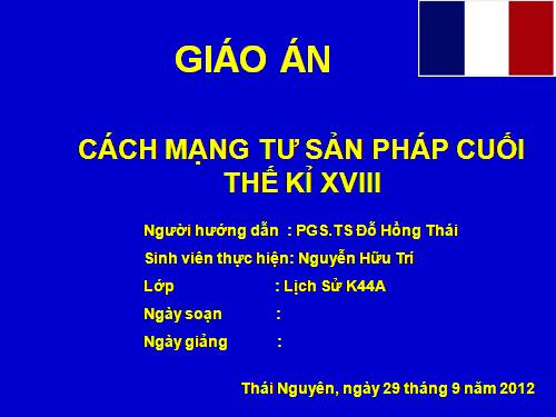 Bài 31. Cách mạng tư sản Pháp cuối thế kỷ XVIII