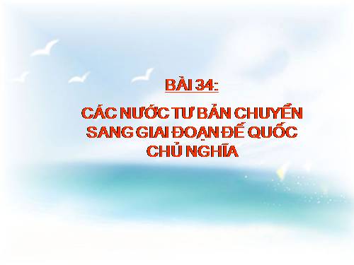 Bài 34. Các nước tư sản chuyển sang giai đoạn đế quốc chủ nghĩa