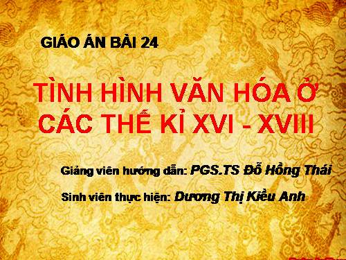 Bài 24. Tình hình văn hóa ở các thế kỷ XVI-XVIII