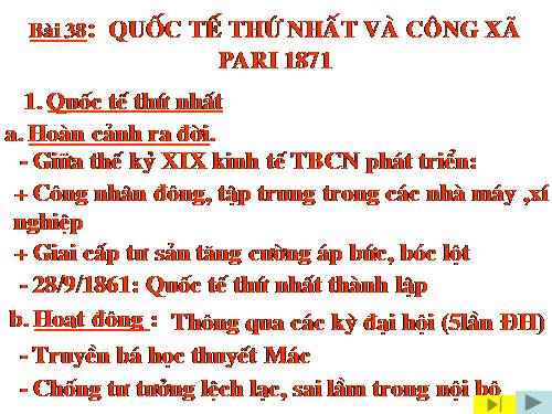 Bài 38. Quốc tế thứ nhất và công xã Pa-ri 1871