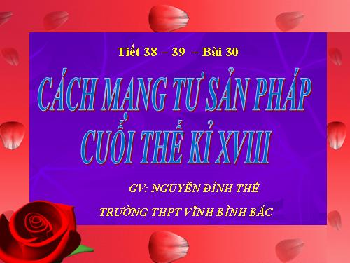 Bài 31. Cách mạng tư sản Pháp cuối thế kỷ XVIII