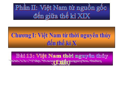 Bài 13. Việt Nam thời nguyên thuỷ