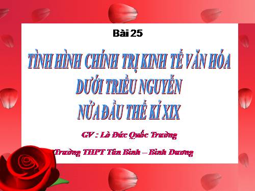 Bài 25. Tình hình chính trị kinh tế văn hóa dưới triều Nguyễn (Nửa đầu thế kỷ XIX)