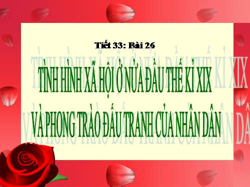 Bài 26. Tình hình xã hội ở nửa đầu thế kỷ XIX và phong trào đấu tranh của nhân dân