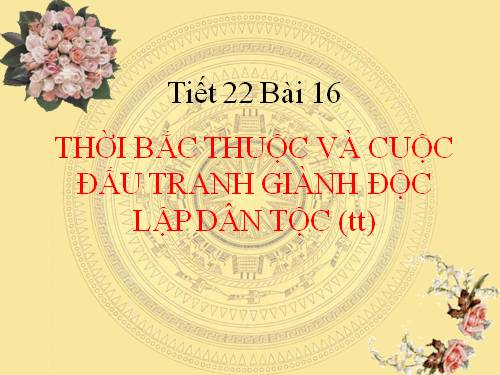 Bài 16. Thời Bắc thuộc và các cuộc đấu tranh giành độc lập dân tộc (Tiếp theo)