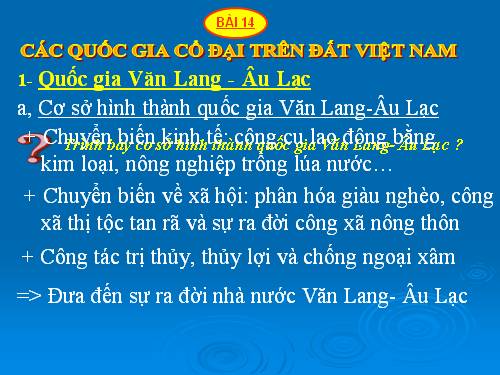 Bài 14. Các quốc gia cổ đại trên đất nước Việt Nam