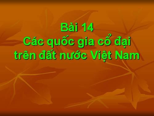 Bài 14. Các quốc gia cổ đại trên đất nước Việt Nam