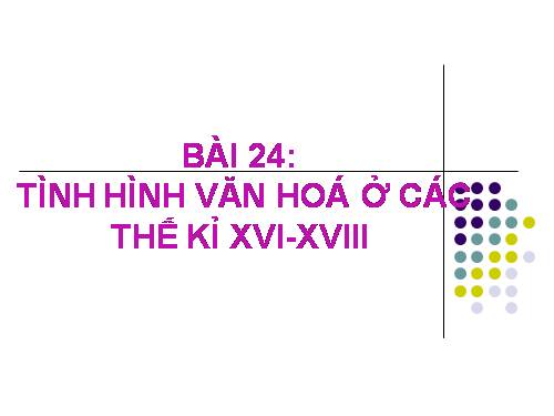 Bài 24. Tình hình văn hóa ở các thế kỷ XVI-XVIII