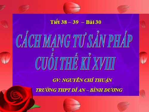 Bài 31. Cách mạng tư sản Pháp cuối thế kỷ XVIII