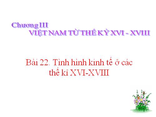 Bài 22. Tình hình kinh tế ở các thế kỷ XVI-XVIII