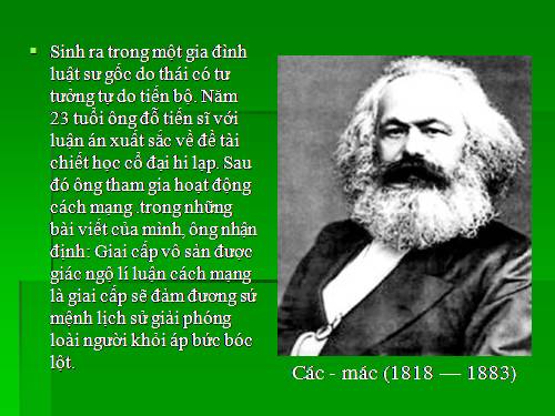 Bài 37. Mác và Ang-ghen. Sự ra đời của chủ nghĩa xã hội khoa học