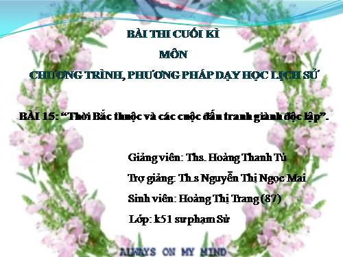 Bài 15. Thời Bắc thuộc và các cuộc đấu tranh giành độc lập dân tộc (Từ thế kỉ II TCN đến đầu thế kỉ X)