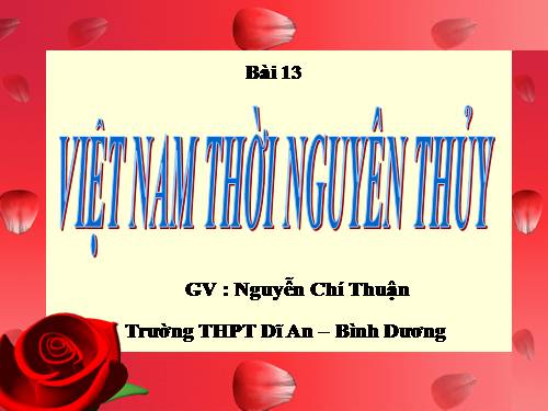 Bài 13. Việt Nam thời nguyên thuỷ