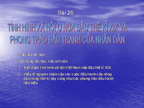 Bài 26. Tình hình xã hội ở nửa đầu thế kỷ XIX và phong trào đấu tranh của nhân dân