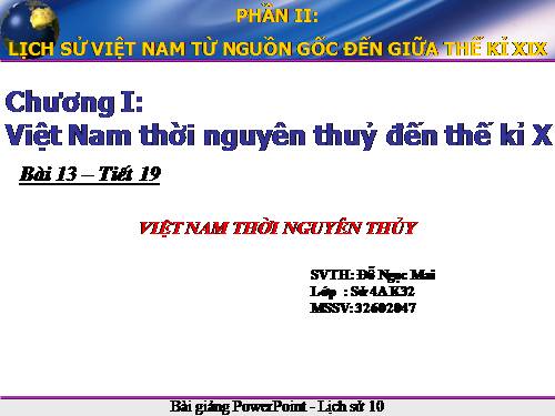 Bài 13. Việt Nam thời nguyên thuỷ