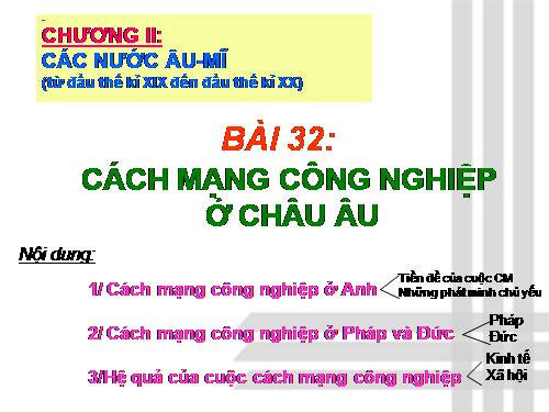 Bài 32. Cách mạng công nghiệp ở Châu Âu