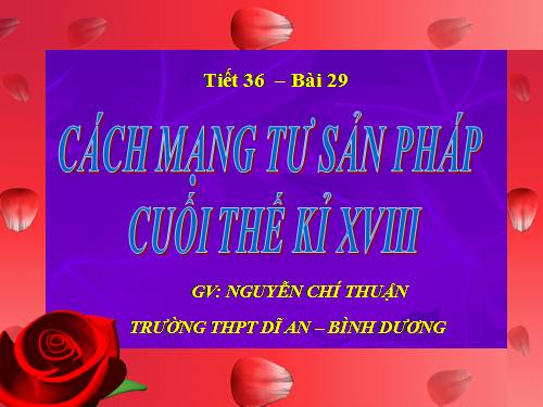 Bài 31. Cách mạng tư sản Pháp cuối thế kỷ XVIII