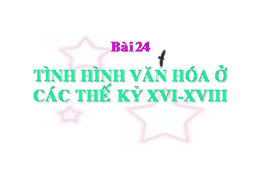 Bài 24. Tình hình văn hóa ở các thế kỷ XVI-XVIII