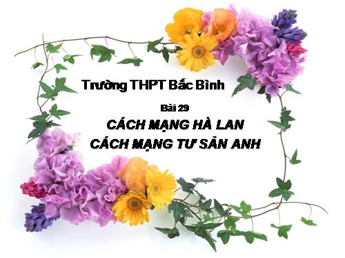 Bài 29. Cách mạng Hà Lan và cách mạng tư sản Anh