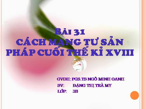 Bài 31. Cách mạng tư sản Pháp cuối thế kỷ XVIII