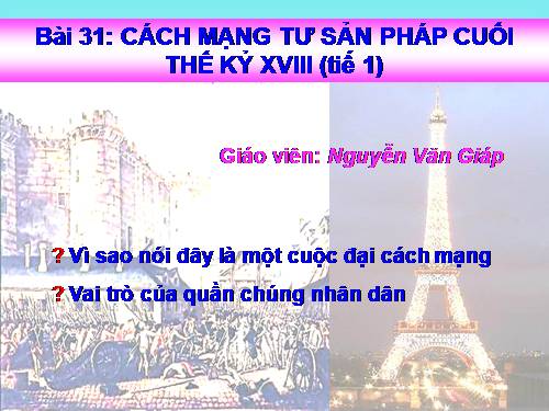 Bài 31. Cách mạng tư sản Pháp cuối thế kỷ XVIII