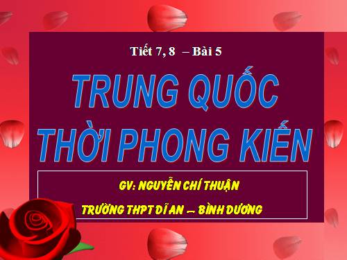 Bài 5. Trung Quốc thời phong kiến