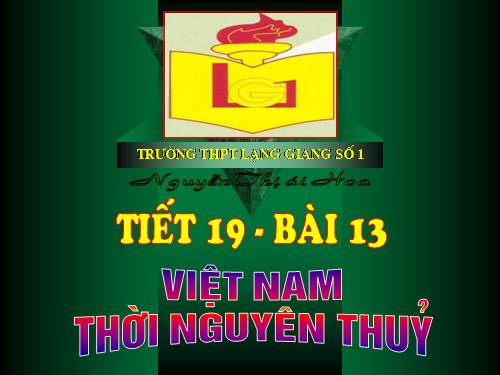 Bài 13. Việt Nam thời nguyên thuỷ