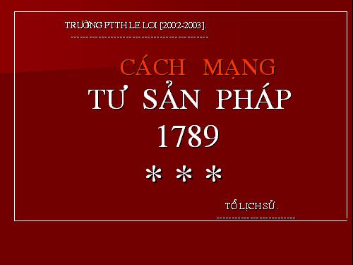 Bài 31. Cách mạng tư sản Pháp cuối thế kỷ XVIII