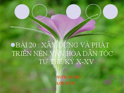 Bài 20. Xây dựng và phát triển văn hóa dân tộc trong các thế kỷ X-XV