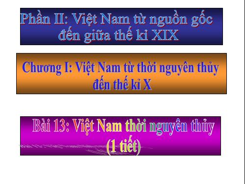 Bài 13. Việt Nam thời nguyên thuỷ